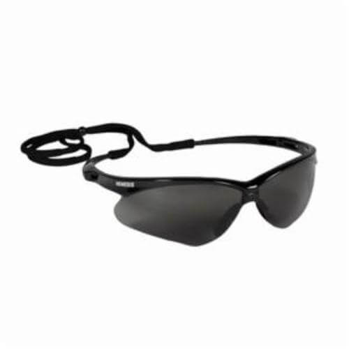 KleenGuard* 22475 V30 Nemesis® Lightweight Safety Glasses with Neck Cord, Anti-Fog, Smoke Lens, Wrap Around Nylon Frame, Black