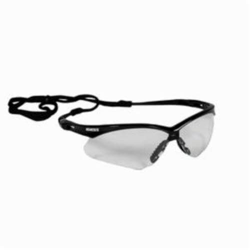 KleenGuard* 25679 V30 Nemesis® Lightweight Safety Glasses with Neck Cord, Anti-Fog, Clear FogGard® Plus Lens, Wrap Around Nylon Frame, Black