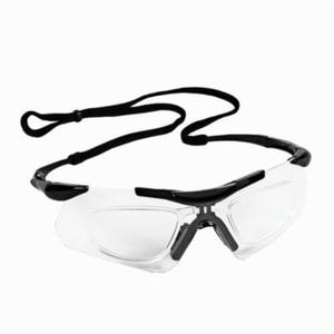 KleenGuard* 38503 V60 Nemesis® Safety Glasses with Neck Cord Nylon RX Inserts, Anti-Fog, Clear Lens, Frameless, Black