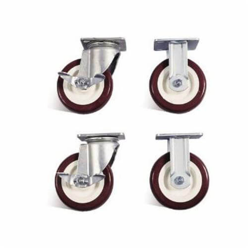 Knaack® 516 Poly Caster Set with Brakes, 2240 lb Load, Use with Model 32, 36 and 42 Jobmaster® Chest, Non-Marking Polyurethane