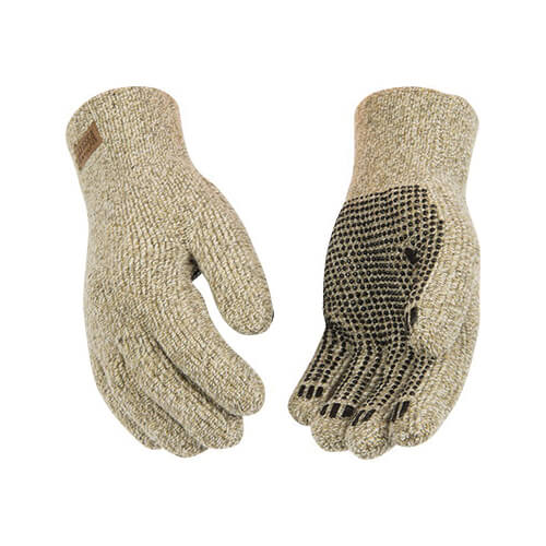 Kinco® 5299-L General Purpose Gloves, Seamless/Snug Fit/Full Finger Style, L, 45% Wool/55% Acrylic/PVC Palm, 45% Wool/55% Acrylic/PVC, Tan
