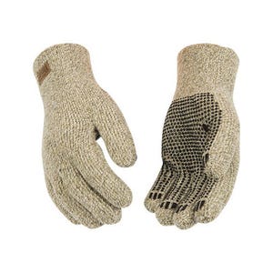 Kinco® 5299-L General Purpose Gloves, Seamless/Snug Fit/Full Finger Style, L, 45% Wool/55% Acrylic/PVC Palm, 45% Wool/55% Acrylic/PVC, Tan