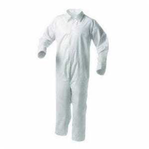 KleenGuard* 38923 A35 Liquid and Particle Protection Plain Disposable Coverall, 5XL, White, Microporous Film Laminate