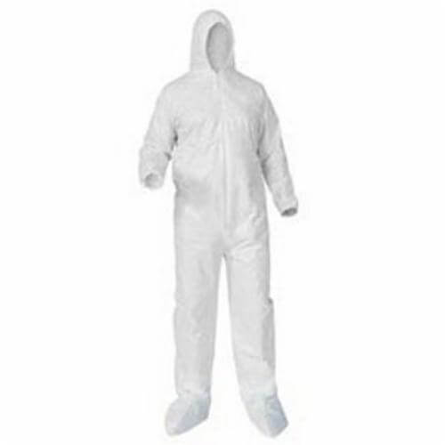 KleenGuard* 38951 A35 Liquid Particle Protection Disposable Coverall, XL, White, Microporous Film Laminate