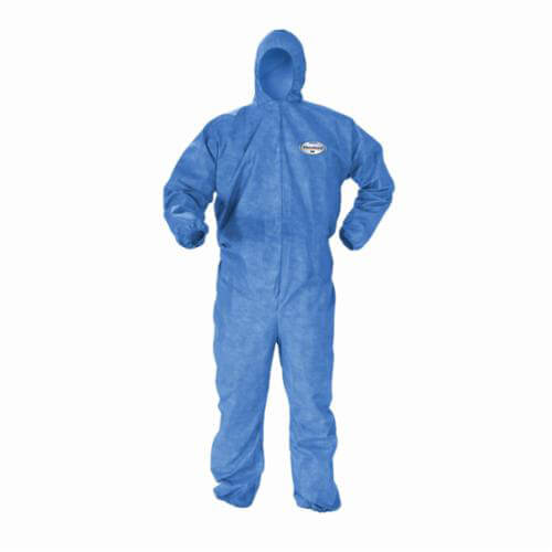 KleenGuard* 45026 A60 Chemical Resistant Disposable Coverall, 3XL, Blue, SMS Fabric, 31-3/4 in Chest, 42 in L Inseam
