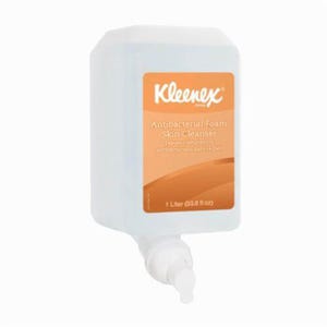 Kleenex* 91554 Anti-Bacterial Foam Skin Cleanser, 1 L, Cassette, Liquid, Unscented, Clear Glass