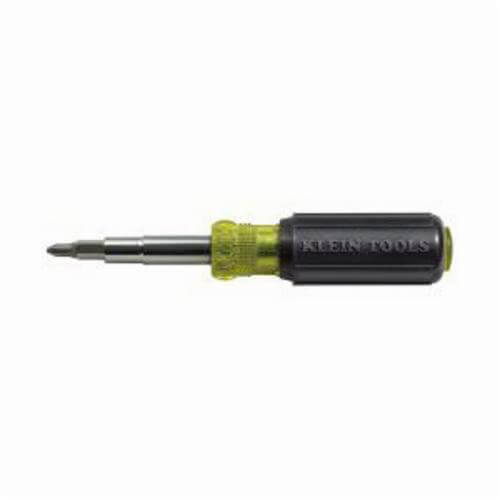 Klein® 32500 11-in-1 Multi-Bit Screwdriver, 6 pc, #1, #2, 3/16 in, 1/4 in, T10, T15 Range, Cushion Grip Handle, Steel