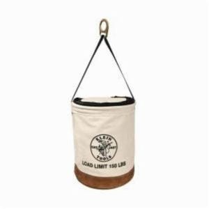 Klein® 5104CLR22 Heavy Duty Top Closing Bucket, 14 in dia, 22 in H, 1 Pocket, 150 lb Capacity, #1 Canvas, Off-White