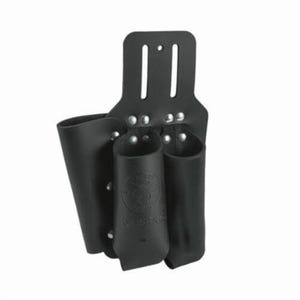 Klein® 5118PRS Slotted Tool Holder, 3 pocket, For use with 7 to 9 in Side Cutting Plier, Screwdriver, 6 ft Folding Rule, Leather, Black