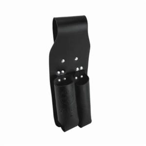 Klein® 5118RT Tunnel Tool Holder, 2 pocket, For use with 7 to 9 in Side Cutting Plier, 6 ft Folding Rule, Leather, Black