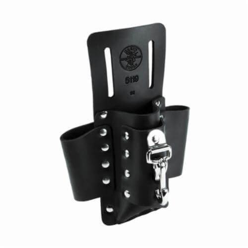 Klein® 5119 Multi pocket Tool Pouch, 4 pocket, Leather, Black