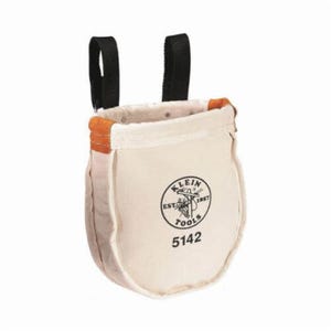 Klein® 5142 1 pocket Utility Bag, 8 x 3 in dia Top, Canvas, Tan
