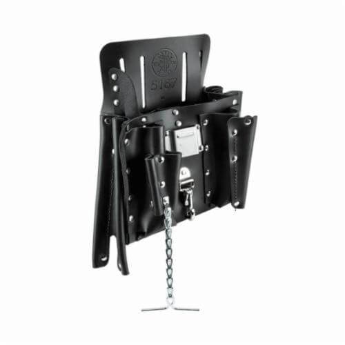 Klein® 5167 Multi pocket Tool Pouch, 11 pocket, Leather, Black