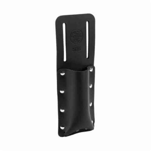 Klein® 5185 Slotted Knife Holder, 1 pocket, For use with 44100, 44105 Utility Knife, Leather, Black, Up to 2.5 in Belt Width