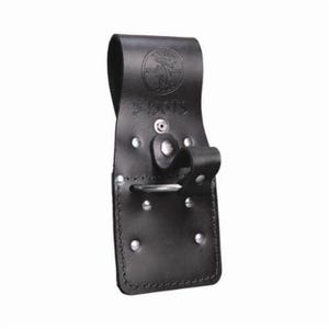 Klein® 5456TS 2-Position Strap Tunnel Hammer Holder, 1 pocket, For use with Hammers, Leather, Black, Up to 4 in Belt Width