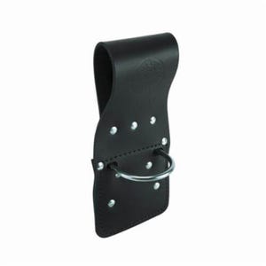 Klein® 5456T Tunnel Hammer Holder, 1 pocket, For use with Hammers, Leather, Black, Up to 4 in Belt Width