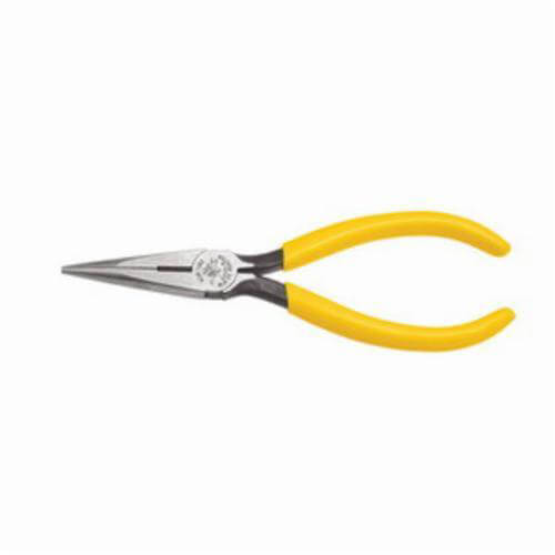 Klein® D203-6 Side Cutting Standard Long Nose Plier, Knurled Tool Steel Jaw, 1-7/8 in L x 0.688 in W Jaw, 6-5/8 in OAL