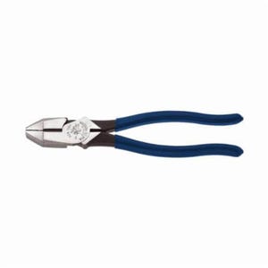 Klein® D213-9 Square Nose Lineman's Plier, 1-19/32 in L x 1-1/4 in W x 5/8 in Thick Tool Steel Jaw, Crosshatch Knurled Jaw Surface