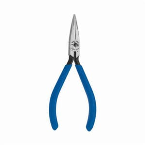Klein® D321-41/2C Electronic Slim Long Nose Plier with Spring, Knurled/Serrated Steel Jaw, 1.063 in L x 0.438 in W Jaw, 4.813 in OAL
