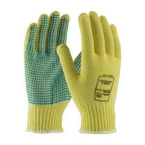 PIP® Kut-Gard® 08-K300PD/XL Medium Weight Unisex Cut-Resistant Gloves, XL, 1-Sided PVC Dots Coating, DuPont™ Kevlar® Fiber, Elastic/Knit Wrist Cuff