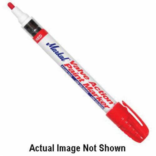 Markal® 096820 Valve Action® Liquid Paint Marker, 1/8 in Bullet/Medium Tip, Fiber Nib/Metal Barrel, White