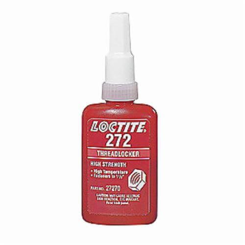 Loctite® 195542 272™ High Strength High Temperature Medium Viscosity Threadlocker, 250 mL Bottle, Liquid Form, Red