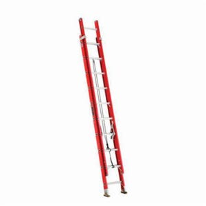 Louisville® FE3220 D-Rung Type IA Extension Ladder, 20 ft OAL, ANSI Code: A14.5, 300 lb Load, 12 in Adjustable Increments