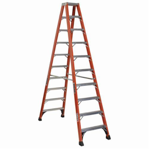 Louisville® FM1410HD FM1400HD Type IAA Non-Conductive Twin Front Step Ladder, 10 ft H Ladder, 375 lb Load, 11 Steps, A14.5