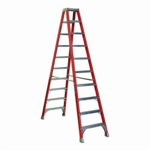 Louisville® FM1510 FM1500 Type IA Ribbed Twin Front Ladder, 10 ft H Ladder, 300 lb Load, 9 Steps, A14.5