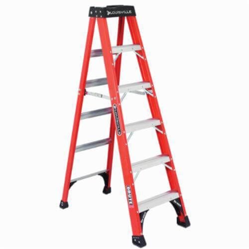 Louisville® Brute FS1406HD Ribbed Type IAA Step Ladder, 6 ft H Ladder, 375 lb Load, 5 Steps, A14.5