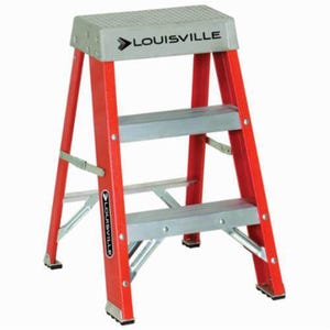 Louisville® FS1502 FS1500 Type IA Non-Conductive Weather Resistant Step Ladder, 2 ft H Ladder, 300 lb Load, 1 Steps, A14.5