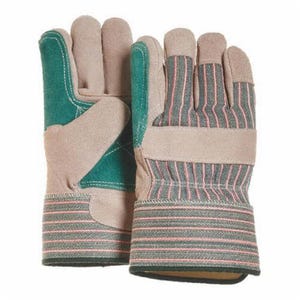 Majestic Glove 4501CDP/11 Double Palm General Purpose Gloves, Work, Wing Thumb Style, XL, Size 11, Split Cowhide Leather