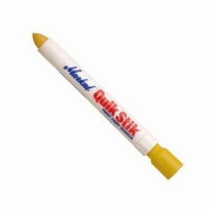 Markal® 061053 Quik Stik® Permanent Twist Solid Paint Crayon, 11/16 in Round Tip, Plastic Housing, Yellow