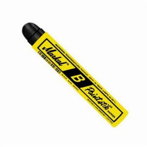 Markal® 080223 B Paintstik® Solid Paint Crayon, 11/16 in Round Tip, Black
