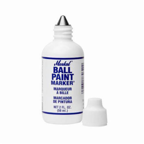 Markal® 084620 Ball Paint Marker® Liquid Paint Marker, 1/8 in Ball Point Tip, Plastic/Steel, White