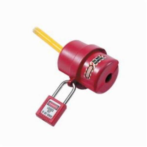 Master Lock® 487 Rotating Electrical Plug Lockout, 9/16 in Max dia Padlock Shackle, 1 Padlocks, Thermoplastic, Red