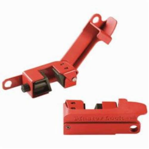 Master Lock® 491B Grip Tight™ 1-Pole Clamp-On Circuit Breaker Lockout, 120/277 Vac, Red, Steel, 9/32 in Max dia Padlock Shackle