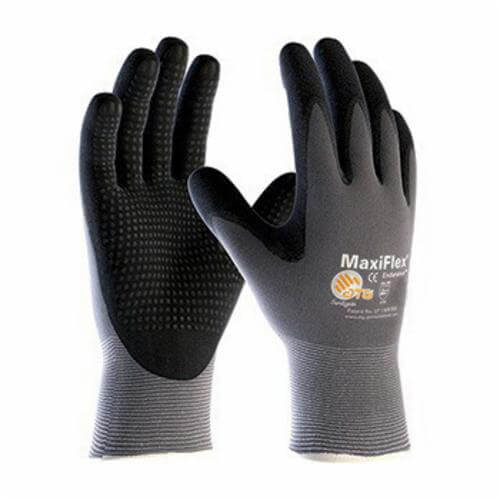 PIP® 34-844 Maxiflex® Endurance™ Palm and Fingers Coated Glove, Nylon Palms, Abrasion/Cut/Puncture/Tear Resistant, Black/Gray