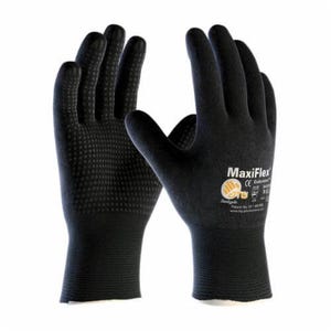 G-Tek® MaxiFlex® Endurance™ 34-8745/L General Purpose Gloves, Coated, L, Microfoam Nitrile Palm, 15 ga Nylon, Black, Knit Wrist Cuff