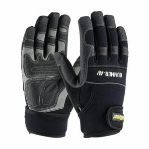 PIP® GUNNER-AV™ 120-4400/M 120-4400 General Purpose Gloves, Leather Palm/Work, Reinforced Thumb Crotch Style, M, Synthetic Leather Palm