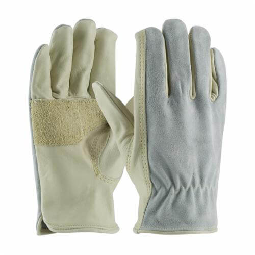 PIP® Maximum Safety® 122-169/XXL Ergonomic Anti-Vibration Gloves, 2XL, Split Cowhide Leather, Slip-On/Open Cuff