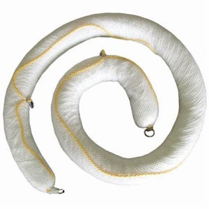 Meltblown B510SN Sock and Net Boom, 5 in dia x 10 ft L, 34.14 gal Absorption, Fluids Absorbed: Oil, Polypropylene, White