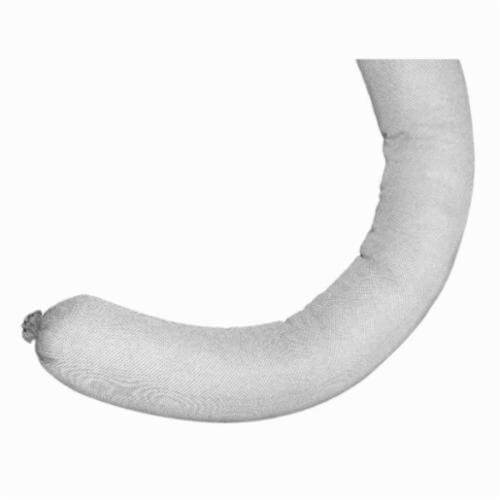 Meltblown OS396-15 Absorbent Sock, 3 in dia x 8 ft L, 32.92 gal Absorption, Fluids Absorbed: Oil, Polypropylene, White