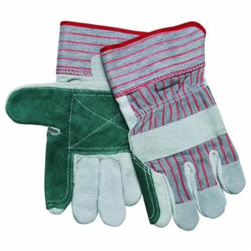 MCR Safety 1211XL Industrial Grade General Purpose Gloves, Leather Palm, Gunn Pattern/Standard Finger/Wing Thumb Style, XL, Cowhide Leather Palm