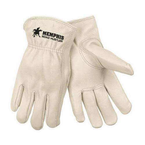MCR Safety 3200 Series Drivers Glove, Premium Grade, Cowhide Leather Palm, Unlined, Abrasion Resistant, 9.3 in Length, Beige