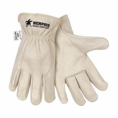 MCR Safety 3224XL Road Hustler 3224 Premium Grade General Purpose Gloves, Drivers, Gunn Cut/Standard Finger/Wing Thumb Style, XL, Cowhide Leather Palm