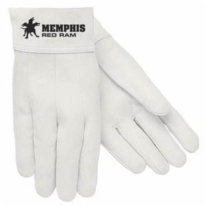 MCR Safety 49 Red Ram® Series Welding Glove, Premium Grade, Leather Palm, Premium Grain Goat Skin Leather, Unlined, White