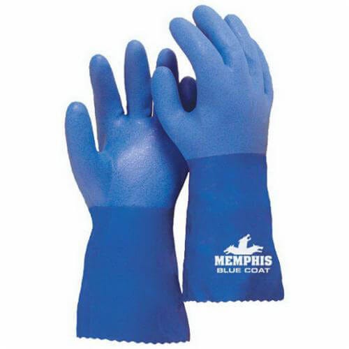 MCR Safety 6632XL BlueCoat 6632 Dipped Premium Grade Supported General Purpose Gloves, Coated, Standard Finger/Wing Thumb Style, XL, PVC Palm