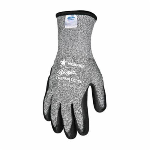 MCR Safety N9690TCM Ninja® Force N9690TC Insulated Gloves, M, Bi-Polymer Coating, Acrylic/Dyneema®, Knit Wrist Cuff