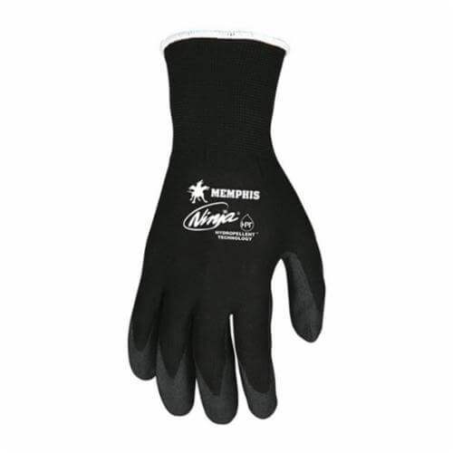 MCR Safety N9699L Ninja® Dipped General Purpose Gloves, Coated, Standard Finger Style, L, HPT™ Palm, 15 ga Nylon, Black